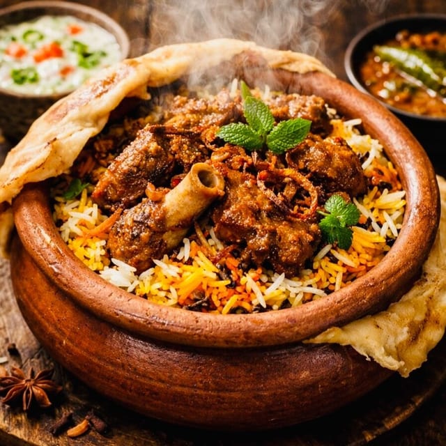 Hyd Goat Dum Biryani.