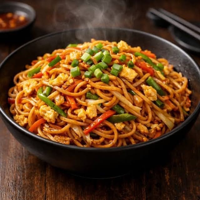 Schezwan Egg Hakka Noodles.
